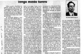 Tengo miedo torero  [artículo] Juan Gabriel Araya G.