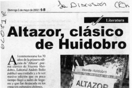 Altazor, clásico de Huidobro