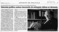 Skármeta justifica costosa decoración de embajada chilena en Alemania  [artículo]
