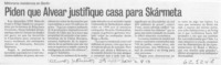 Piden que Alvear justifique casa para Skármeta  [artículo]