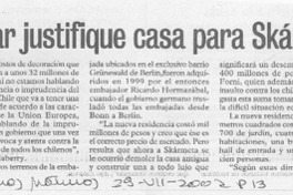 Piden que Alvear justifique casa para Skármeta  [artículo]