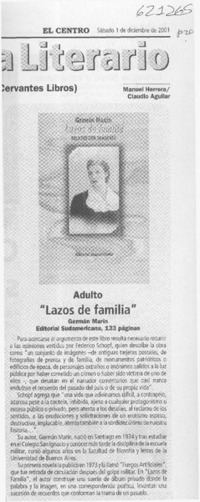 "Lazos de familia"  [artículo] Claudio Aguilar <y> Manuel Herrera