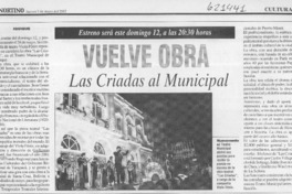 Vuelve obra Las criadas al municipal  [artículo]