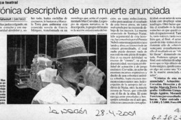 Crónica descriptiva de una muerte anunciada  [artículo] Willy Haltenhoff