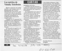 Los méritos de Volodia Teitelboim  [artículo] Graciela Álvarez