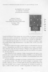 El paraíso de cantor  [artículo] Servet Martínez