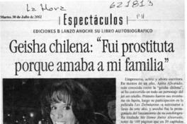 Geisha chilena, "fui prostituta porque amaba a mi familia"  [artículo]