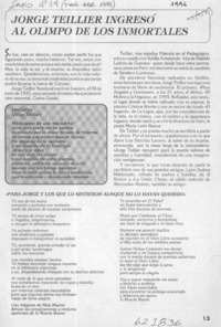 Jorge Teillier ingresó al olimpo de los inmortales  [artículo]