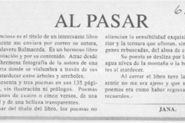 Al pasar  [artículo] Jana