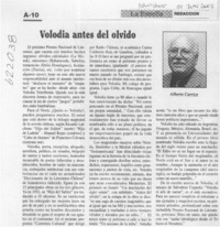 Volodia antes del olvido  [artículo] Alberto Carrizo