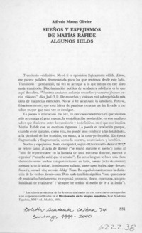 Sueños y espejismos de Matías Rafide algunos hilos