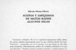 Sueños y espejismos de Matías Rafide algunos hilos