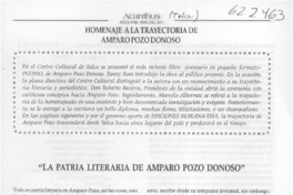 "La patria literatia de Amparo Pozo Donoso"