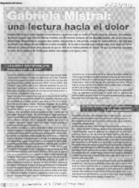 Gabriela Mistral, una lectura hacia el dolor