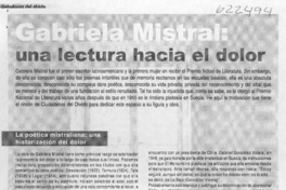 Gabriela Mistral, una lectura hacia el dolor
