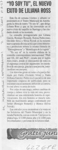 "Yo soy tú", el nuevo éxito de Liliana Ross