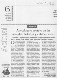 Anecdotario secreto de las comidas, bebidas y celebraciones