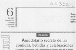Anecdotario secreto de las comidas, bebidas y celebraciones