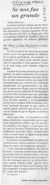 Se nos fue un grande