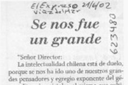 Se nos fue un grande