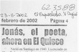 Jonás, el poeta, ahora en El Quisco