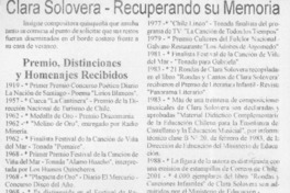 Clara Solovera, recuperando su memoria