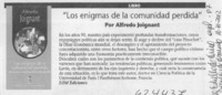 "Los enigmas de la comunidad perdida"