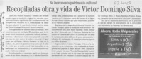 Recopiladas obras y vida de Víctor Domingo Silva