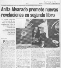 Anita Alvarado promete nuevas revelaciones en segundo libro  [artículo] Alejandra Toro