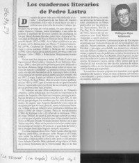 Los cuadernos literarios de Pedro Lastra