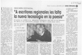 "A escritores regionales les falta la nueva tecnología en la poesía"