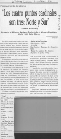 "Los cuatro puntos cardinales son tres, norte y sur"