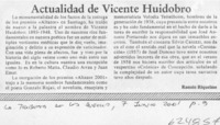 Actualidad de Vicente Huidobro