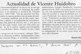 Actualidad de Vicente Huidobro