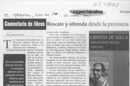 Rescate y ofrenda desde la provincia