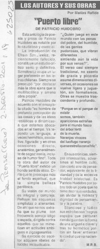 "Puerto libre" de Patricio Huidobro