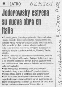 Jodorowsky estrena su nueva obra en Italia