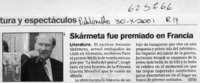 Skármeta fue premiado en Francia  [artículo]