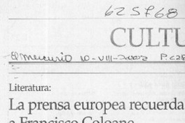 La prensa europea recuerda a Francisco Coloane  [artículo] Andrea Desormeaux