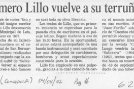 Baldomero Lillo vuelve a su terruño  [artículo]