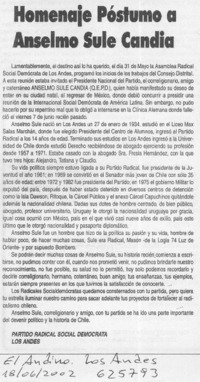 Homenaje póstumo a Anselmo Sule Candia  [artículo]