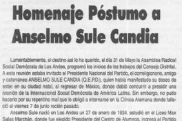 Homenaje póstumo a Anselmo Sule Candia  [artículo]