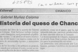 "Historia del queso de Chanco"  [artículo]