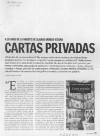 Cartas privadas  [artículo] Ximena Torres Cautivo