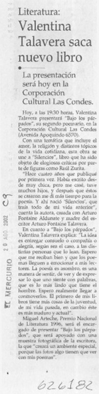 Valentina Talavera saca nuevo libro  [artículo]