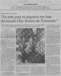 "En este país ni siquiera me han declarado Hijo Ilustre de Putaendo"  [artículo] Carolina Andonie Dracos