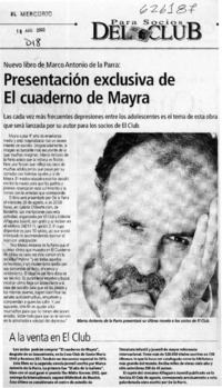 Presentación exclusiva de El cuaderno de Mayra  [artículo]