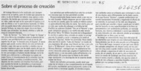 Sobre el proceso de creación  [artículo]