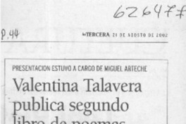 Valentina Talavera publica segundo libro de poemas  [artículo]