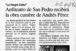 Anfiteatro de San Pedro recibirá la obra cumbre de Andrés Pérez  [artículo]